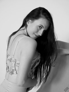 2019-12-14 Kristine Gold in retro beige top and panelled nylon-lycra pantie girdle relaxing on vintage British-made Relaxator 365 reclining chair relaxing on vintage British-made Relaxator 365 reclining chair.