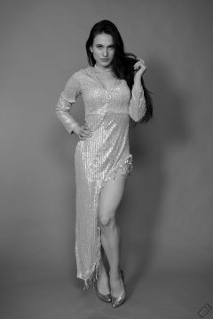 2019-12-14 Kristine Gold modelling her own flowing dress