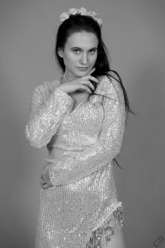 2019-12-14 Kristine Gold modelling her own flowing dress