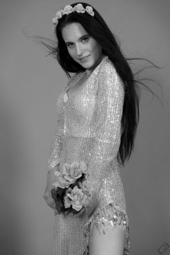 2019-12-14 Kristine Gold modelling her own flowing dress