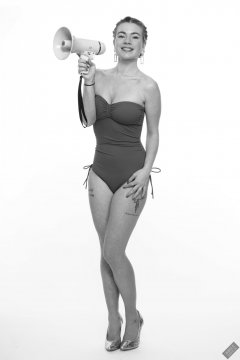 2020-01-18 Danni Moss in her own pale-blue one-piece swimsuit