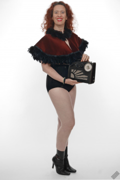 Chiara  with vintage Roamer Ten radio during her 21st anniversary shoot
