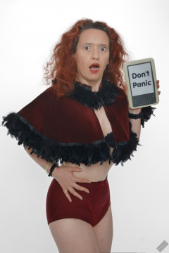 Don't Panic! Chiara still fits into her vintage maroon girdle - 21st anniversary shoot