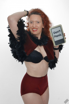 Don't Panic! Chiara still fits into her vintage maroon girdle - 21st anniversary shoot