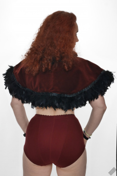 Chiara still fits into her vintage maroon girdle - 21st anniversary shoot