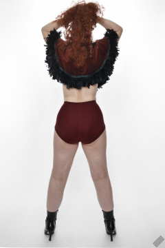 Chiara still fits into her vintage maroon girdle - 21st anniversary shoot