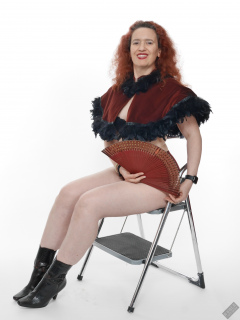 Chiara still fits into her vintage maroon girdle - 21st anniversary shoot