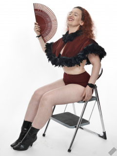 Chiara still fits into her vintage maroon girdle - 21st anniversary shoot