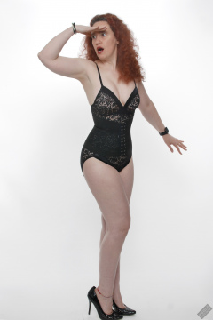 Chiara models tight black bodyshaper for her 21st anniversary shoot