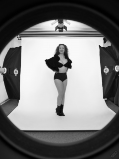 Chiara still fits into her vintage maroon girdle - 21st anniversary shoot