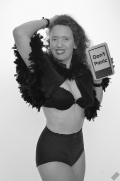 Don't Panic! Chiara still fits into her vintage maroon girdle - 21st anniversary shoot