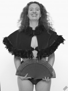 Chiara still fits into her vintage maroon girdle - 21st anniversary shoot