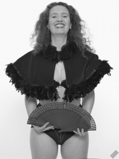 Chiara still fits into her vintage maroon girdle - 21st anniversary shoot