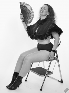 Chiara still fits into her vintage maroon girdle - 21st anniversary shoot