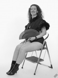 Chiara still fits into her vintage maroon girdle - 21st anniversary shoot