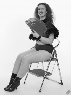 Chiara still fits into her vintage maroon girdle - 21st anniversary shoot