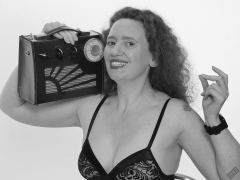 Chiara models tight black bodyshaper for her 21st anniversary shoot