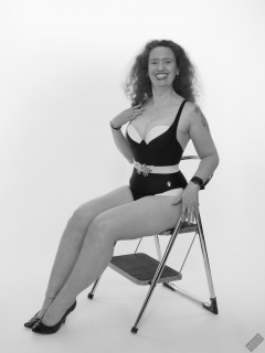 Chiara models vintage swimsuit for her 21st anniversary shoot
