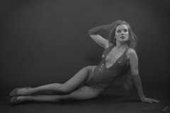Rebecca Love - in her own red PVC leotard