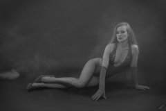 Rebecca Love - in her own red PVC leotard
