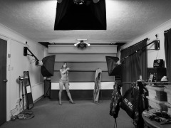 2022-07-02 Mave D models red and white polka-dot bikini, whilst demonstrating the new studio