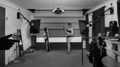 2022-07-02 Mave D models black bra and vintage girdle worn as hotpants, whilst demonstrating the new studio