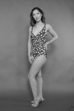 Michelle's Modelling in vintage one-piece tummy-control swimsuit