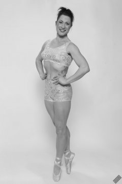 Athena Marie in pink sixties style fitness outfit,  studio shoot 2023-02-04