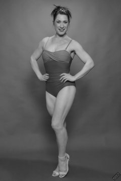 Athena Marie in vintage-style tummy-control swimsuit, studio shoot 2023-02-04