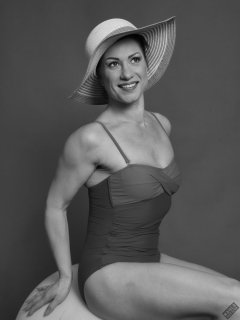 Athena Marie in vintage-style tummy-control swimsuit, studio shoot 2023-02-04