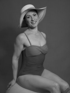 Athena Marie in vintage-style tummy-control swimsuit, studio shoot 2023-02-04