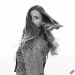 Kaya Lily in her own denim jacket and matching Daisy Duke denim shorts
