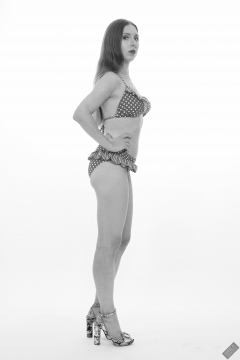 Kaya Lily in vintage red polka dot bikini