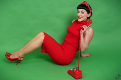 Alyla models red outfit