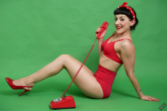 Alyla models red outfit