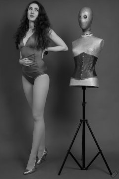 2024-04-07 Estella Rose - Purple vintage tummy-control swimsuit