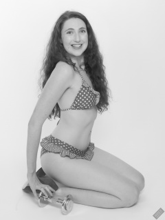 Estella Rose in vintage polka dot bikini