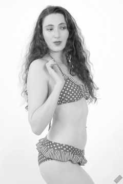 Estella Rose in vintage polka dot bikini