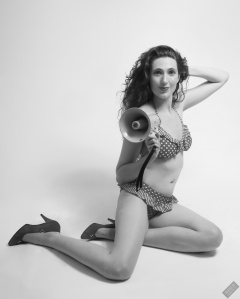 Estella Rose in vintage polka dot bikini