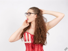 Estella Rose in her own red corset