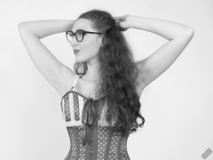 Estella Rose in her own red corset