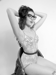 Estella rose in vintage Berlei flowerpower coselette bodyshaper