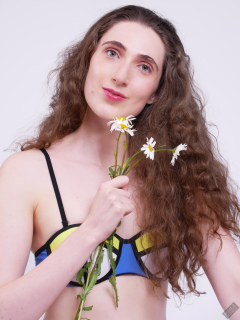 2025-06-14 Estella Rose in blue white and yellow neoprene bikini