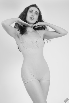 2025-06-14 Estella Rose models flourescent green leotard
