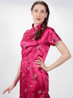 Estalla Rose tries cerise cheongsam Estalla Rose tries cerise cheongsam