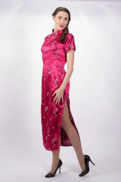 Estalla Rose tries cerise cheongsam Estalla Rose tries cerise cheongsam