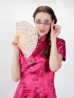 Estalla Rose tries cerise cheongsam