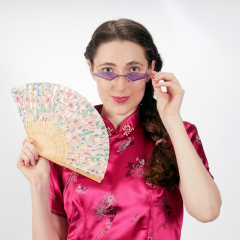 Estalla Rose tries cerise cheongsam Estalla Rose tries cerise cheongsam