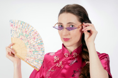 Estalla Rose tries cerise cheongsam Estalla Rose tries cerise cheongsam