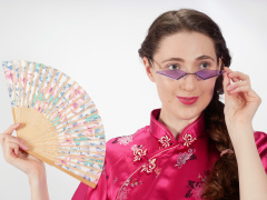 Estalla Rose tries cerise cheongsam Estalla Rose tries cerise cheongsam